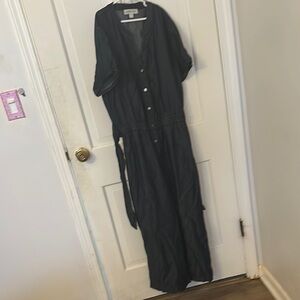 Black Button-Down Maxi Dress